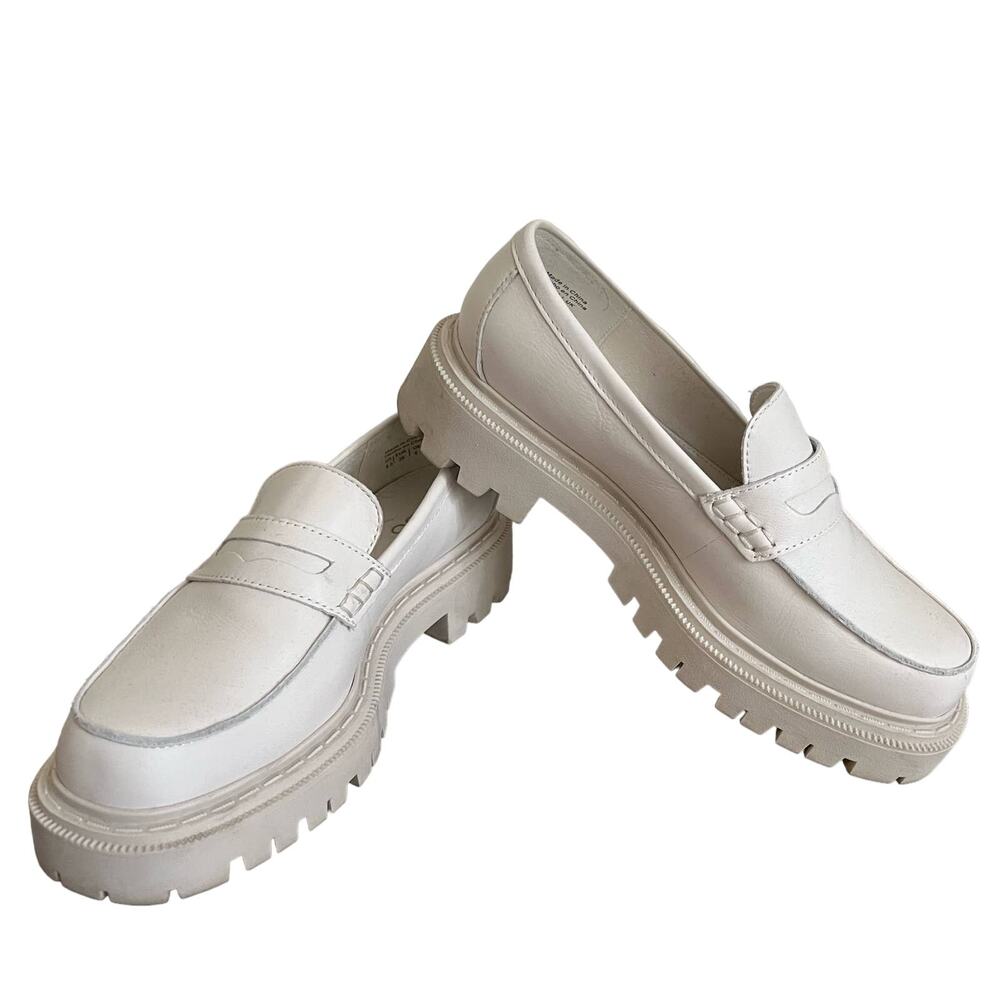 Aldo Lug Sole "Big Strut" Cream Chunky Loafers